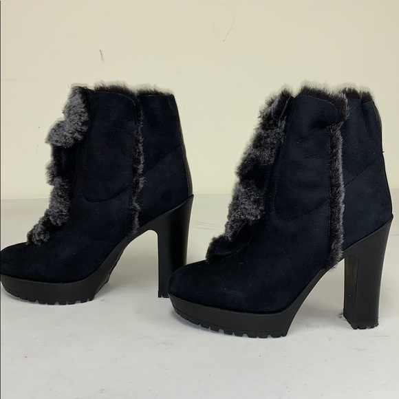 Valentino Suede Winter Boots in Black - Picture 2 of 8